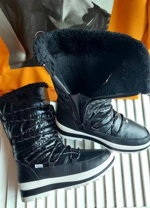 Жіночі чорні зимові осінні чоботи дутики studio london7 фото