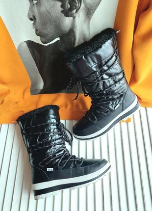 Жіночі чорні зимові осінні чоботи дутики studio london2 фото