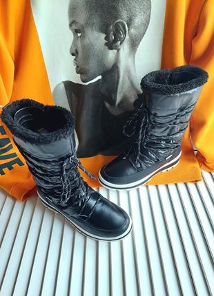 Жіночі чорні зимові осінні чоботи дутики studio london8 фото