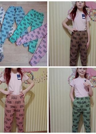 Турция, летние модные штаны для девочки от 6-7 до 16 лет, яркие