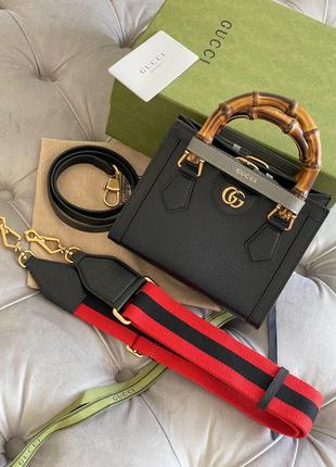 Чорна сумка гуччі діана gucci diana black