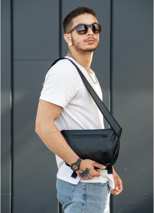 Мужская сумка бананка через плечо tirso zard черная5 фото