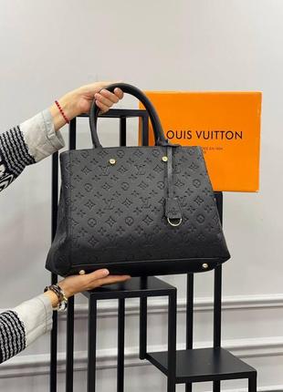 Сумка черная большая женская в стиле louis vuitton сумочка луи витон крос-боди