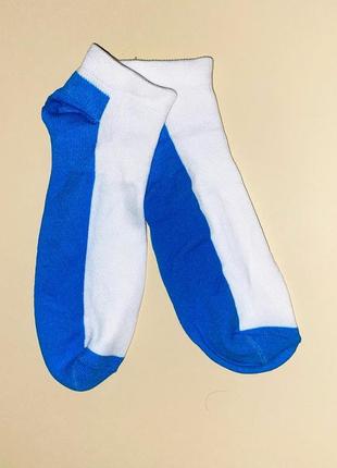 Носочки спортивні  ♦️білі з яскравими п‘ятками довж.стопи: 20 см. (7/8 років) ♦️ білі +сині3 фото