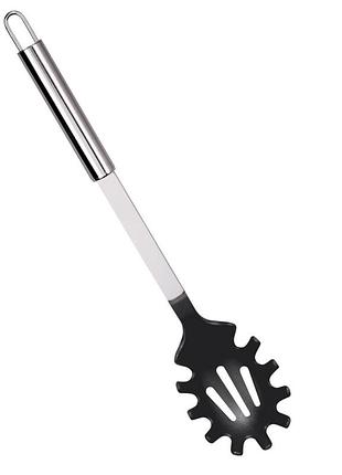 Ложка для спагетті ernesto. кухонна кухарська макарон аксесуари лопатка для кухні кухонне приладдя пластикова нержавіюча сталь tupperware