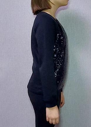 Реглан, джемпер, свитшот, свитер с пайетками h&m. 134-140 р. на 9-10 лет.4 фото