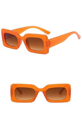 Новые солнцезащитные очки оранжевые крупные прямоугольные ретро очки солнцезащитные оранжевые1 фото