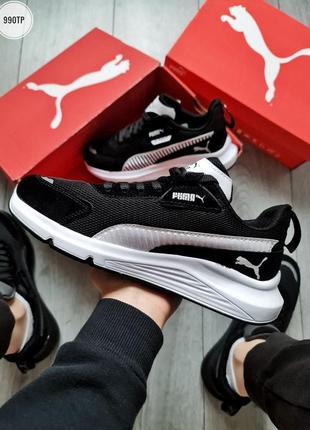 Puma black white, мужские кроссовки пума черно белые, кросівки чоловічі пума весна - літо6 фото