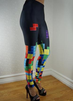 Лосины женские ,повседневные /спортивные -tetris color -3d рисунок5 фото
