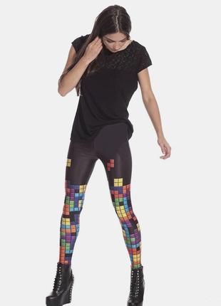 Лосины женские ,повседневные /спортивные -tetris color -3d рисунок8 фото