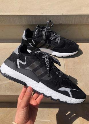 Мужские кроссовки adidas nite jogger black white 41-44-451 фото