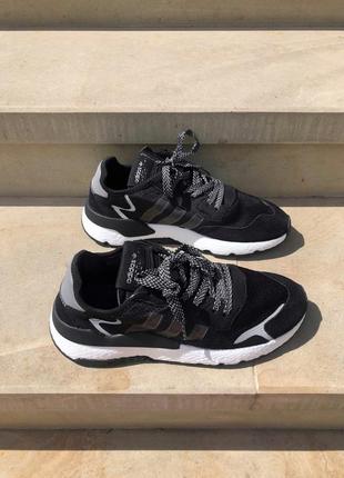 Мужские кроссовки adidas nite jogger black white 41-44-457 фото