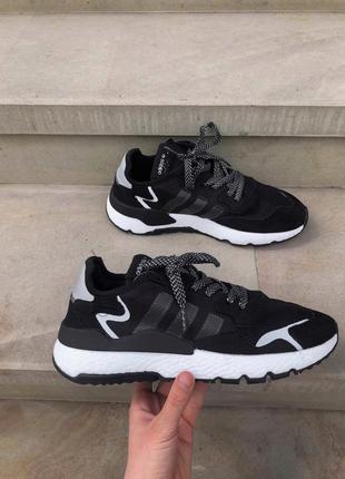 Мужские кроссовки adidas nite jogger black white 41-44-459 фото