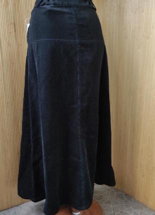 Длинная черная юбка велюр2 фото