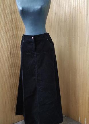 Длинная черная юбка велюр1 фото