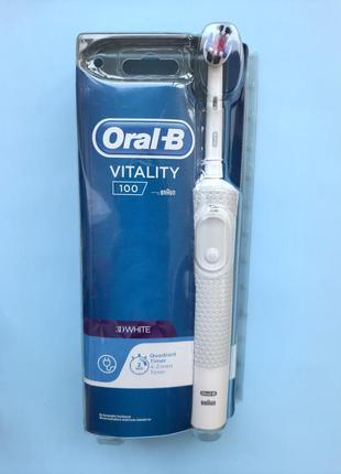 Oral-b/braun vitality 100! 3d white! електрична зубна щітка! акумулятор!