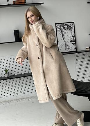 Двостороння натуральна шуба з овечої вовни