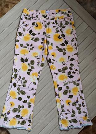 Шикарні джинси кюлоти із бахромою жовті рози paul smith італія 🌿 наш 42р2 фото