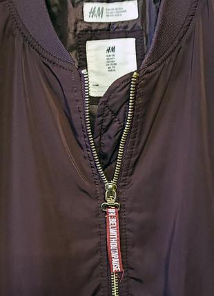 Бомбер h&m куртка пілот авіатор підліткова бордова вишня s-m