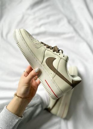 Кросівки nike air force 1 low mini swoosh beige brown3 фото