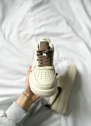 Кросівки nike air force 1 low mini swoosh beige brown2 фото