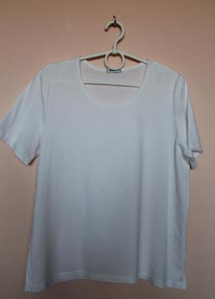 Біла бавовняна футболка, футболочка 100% хлопок 50-52 р.