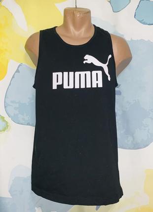 Оригинальная брендовая спортивная черная хлопковая майка puma