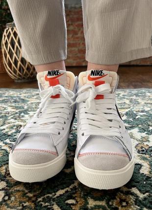 Мужские кроссовки nike blazer mid 77 jumbo white black 40-41-42-43-44-455 фото