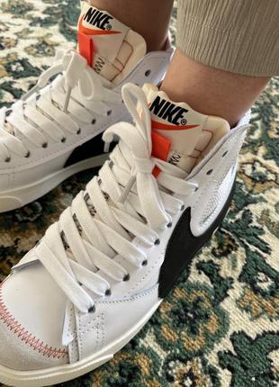 Мужские кроссовки nike blazer mid 77 jumbo white black 40-41-42-43-44-459 фото