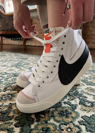 Мужские кроссовки nike blazer mid 77 jumbo white black 40-41-42-43-44-456 фото