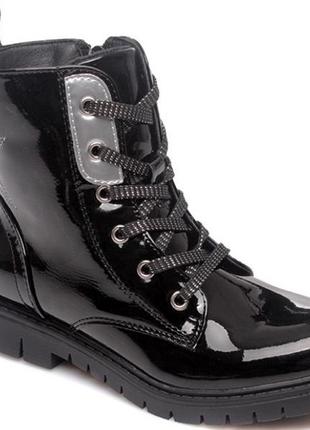 Ботинки для дівчинки чорні лакові weestep 32 33 34 35 36 37 розмір