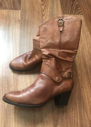 Кожаные сапоги размер 41