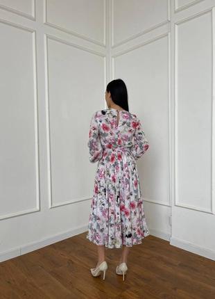 Шифоновое платье миди в цветочный принт2 фото