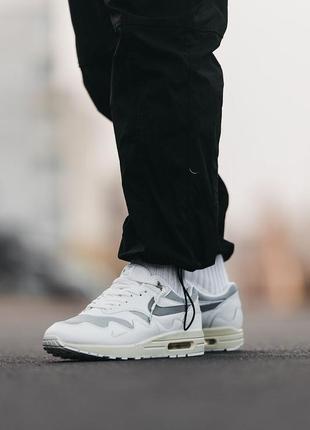 Кроссовки nike air max 1 white grey 2