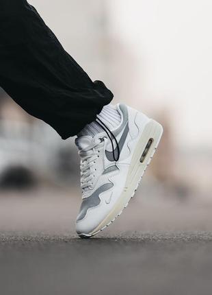 Кроссовки nike air max 1 white grey 4