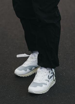 Кроссовки nike air max 1 white grey 5