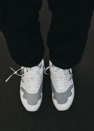 Кроссовки nike air max 1 white grey 8