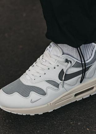 Кроссовки nike air max 1 white grey 7