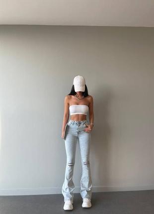 Трендовые джинсы клеш с высокой посадкой 🔝1 фото
