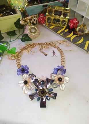 Неймовірне квіткове кольє каіти крупні кристали