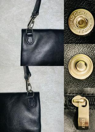 Фантастична маленька чорна італійська шкіряна сумочка / клатч iacucci в стилі ysl7 фото