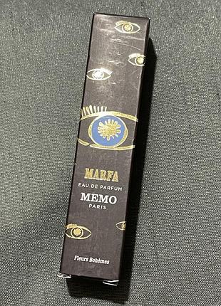 Memo paris marfa eau de parfum / нишевая парфюмерия / парфюм с туберозой / миниатюра парфюмов