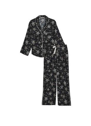 Чёрная фланелевая пижамка victoria’s secret3 фото