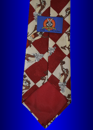 Галстук редкий мужской краватка самовяз бабочка с принтом  тасманский дьявол от looney tunes warner brothers6 фото