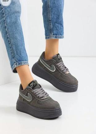 Женские nike air force 1 🤍на платформе кроссовки7 фото