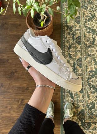 Мужские кроссовки nike blazer low 77 jumbo white black 40-41-42-43-44-45