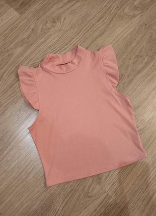 Топ с рюшками топик рубчик майка футболка топік