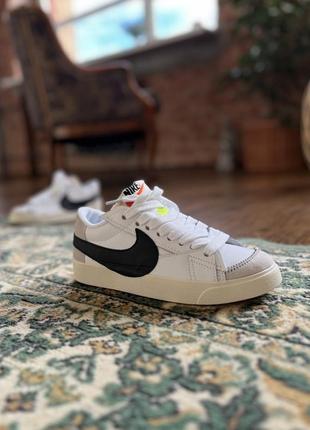 Женские кроссовки nike blazer low 77 jumbo white black 36-37-38-39-40-412 фото