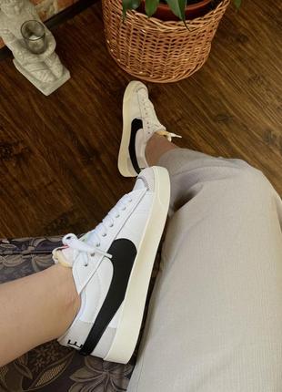 Женские кроссовки nike blazer low 77 jumbo white black 36-37-38-39-40-416 фото