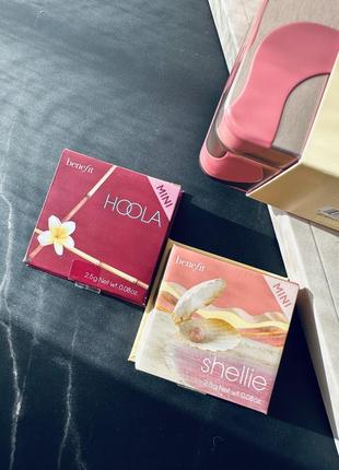 Benefit hoola и benefit wanderful world silky-soft powder blush- набор бронзера и румян shellie